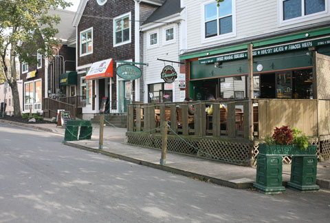 Wodden sidewalk on street in Halifax