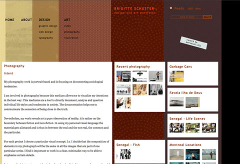 Screenshot of Web Design brigitteschuster.com 2007 - Creative Research