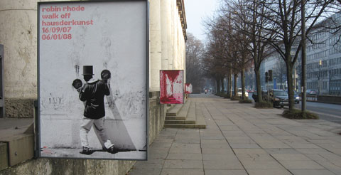Outside of Haus der Kunst Muenchen with posters of current exhibitions