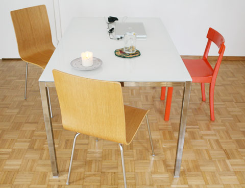 chairs and and table in kitchen