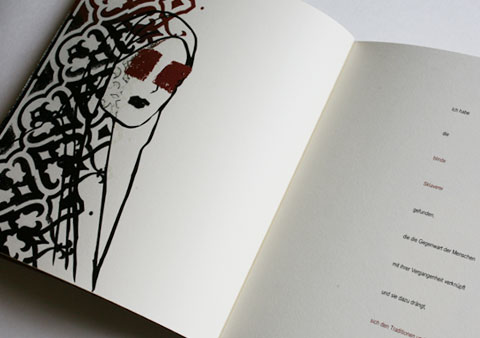 Double-sides page of the book Slavery showing a woman