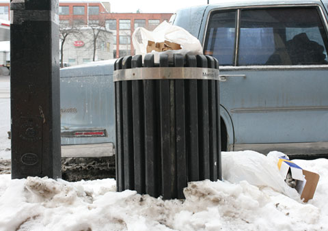 Garbage Can on Avenue Ste Laurent, Corner Sherbrooke