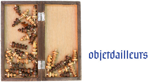 Screenshoot of the objetdailleurs project containing a chess board and the project logo next to it