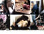 9 square images of scenes in a Coiffeur salon, from the project Senegal - Green - Fishmarket - Coiffeur