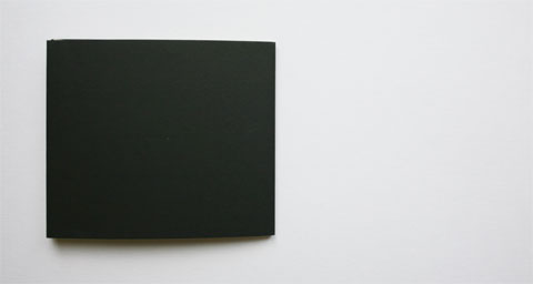 Verso of book cover in black