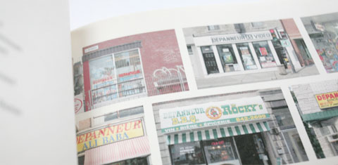 Page with detailed photographs in Lettering depanneur signs book