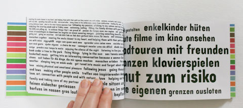 A few BoldSans type samples in LifeSans typeface booklet 