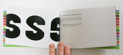 Vector s in LifeSans typeface booklet