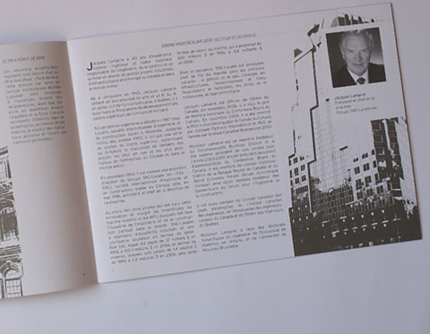 Brochure Great Montrealers – image of building and text
