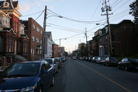 Street with power poles in Halifax