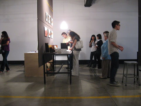 Visitors of design exhibit in room