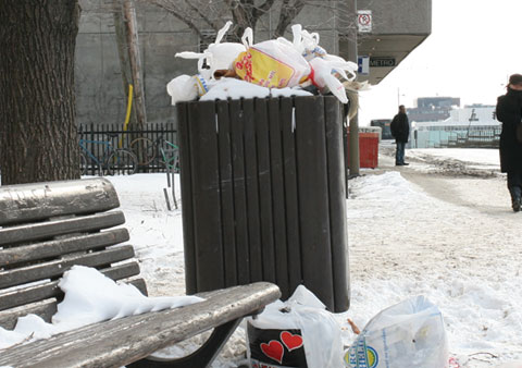 Garbage Can on Rue Berri, Corner Rue Cherrier