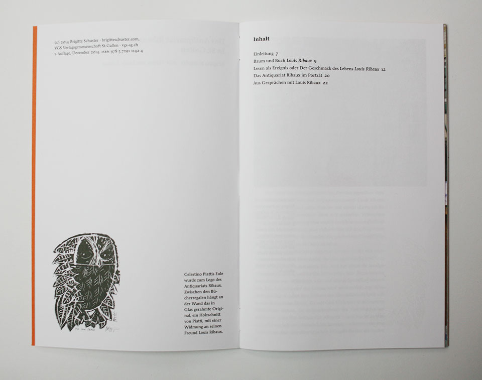 Spread in book with text and black and white illustration