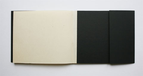 Verso of book cover open