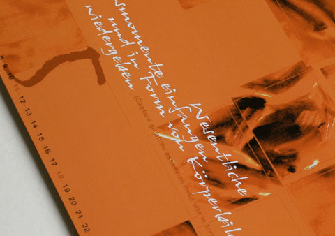 Month of May of the project Dancing=Existing showing fragments of a dancing woman on orange background