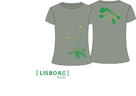 Back and front of a t-shirt showing silk screen and needlework on fabric showing a dandelion