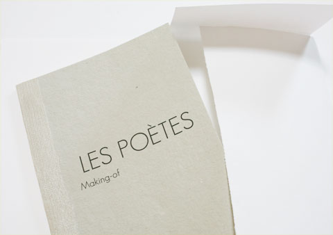 Sleeve and cover of making-of book of letterpress project 'poetes'