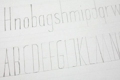 Pencil Drawing of Letterforms 