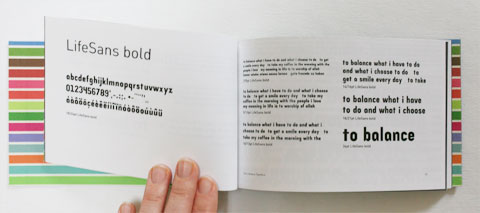 BoldSans sample in LifeSans typeface booklet
