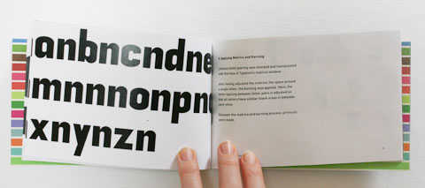 Page about Kerning in LifeSans typeface booklet