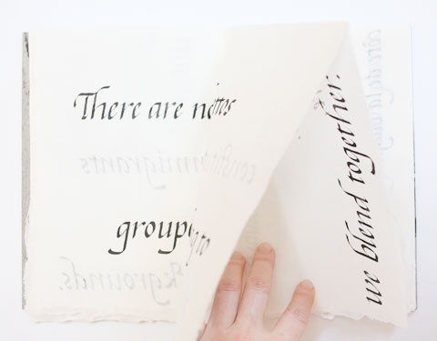 Page containing the word 'together' of Montreal italic calligraphy book