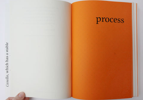 Canella process book contents page