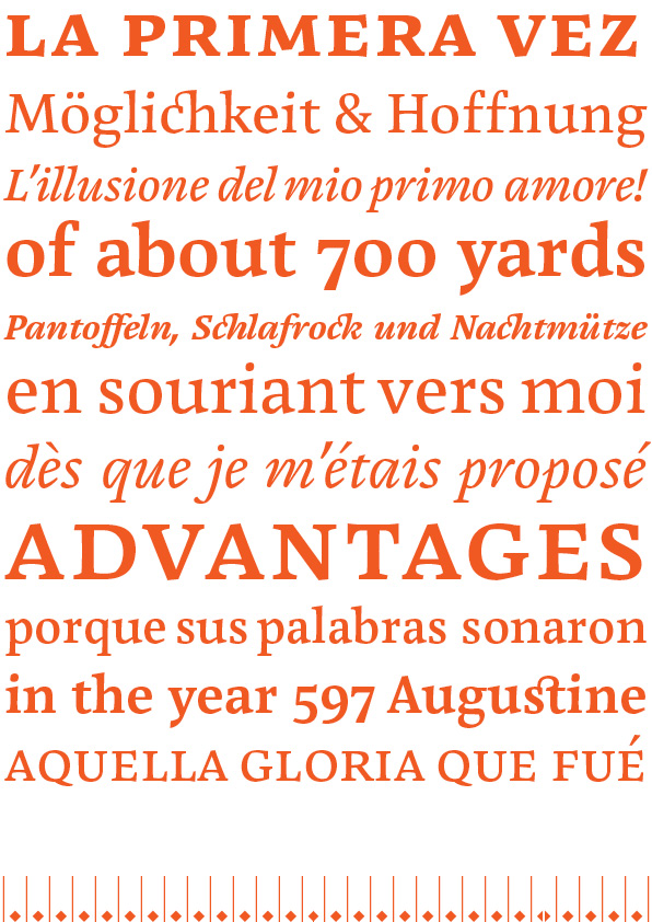 Page from Cardamon type specimen featuring the characteristics of the Cardamon typeface family