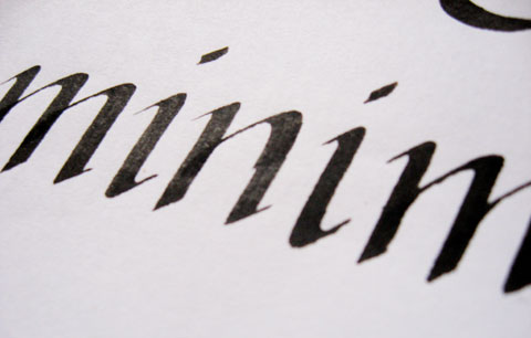 Calligraphy of the word minimum