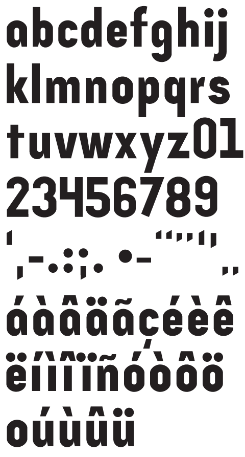 Character set of life sans bold