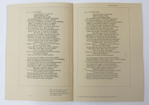 One of the Monotype Plantin revival book's contents page