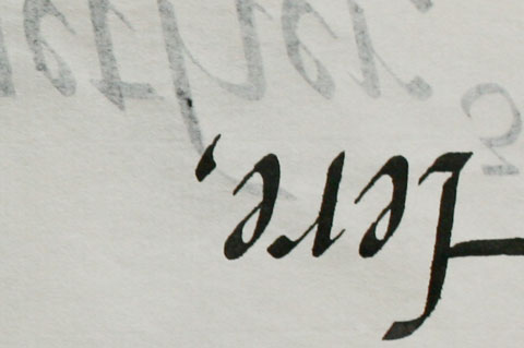 Detail of calligraphic writing