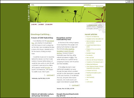 Screenshoot of Sarven Capadisli's blog and professional site