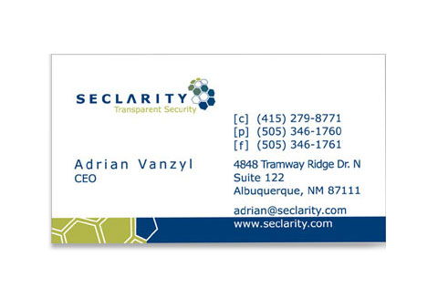 Corporate identity of 'Seclarity', a Security Software Company