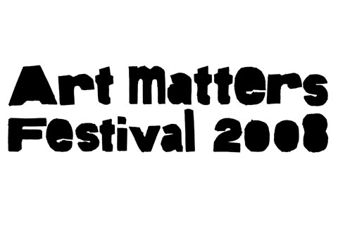 Logo for Art Matters Festival in cut letters and in black