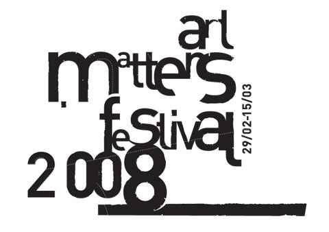 Logo for Art Matters Festival in lettraset collage imitation