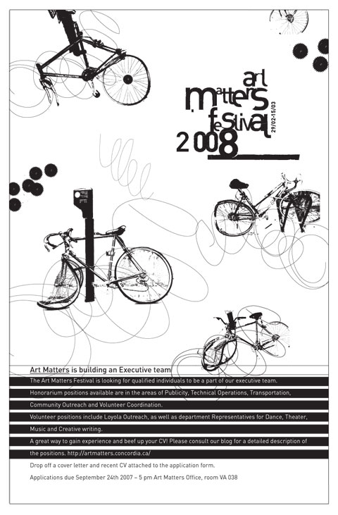 Poster containing bicycle elements